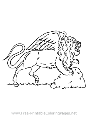 Lion with Wings Coloring Page