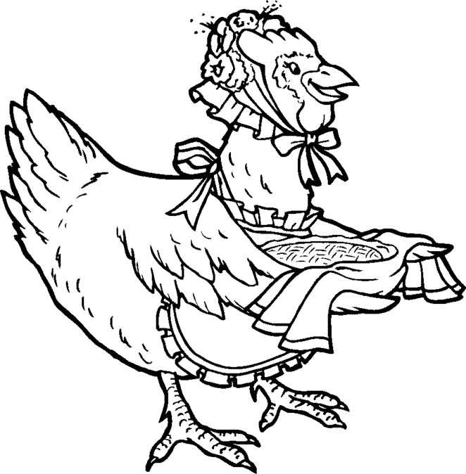 Hen coloring pages