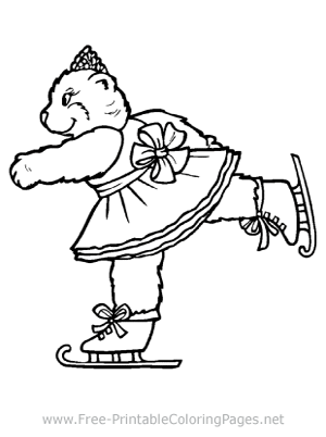 Skating Bear Coloring Page