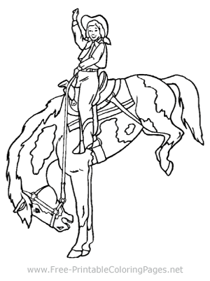 Bucking Bronco Coloring Page