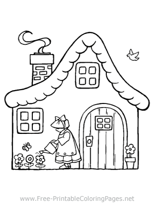 Cottage Coloring Page