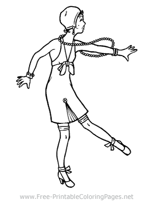 Dancing Lady Coloring Page