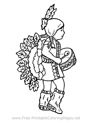 Indian Boy Coloring Page