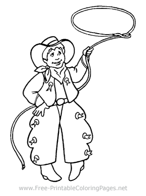 Cowboy Lasso Coloring Page