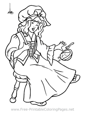 Little Miss Muffet Coloring Page