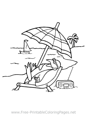 Penguin Relaxing Coloring Page