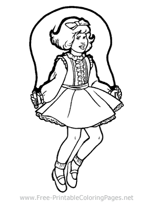 Girl Jumping Rope Coloring Page