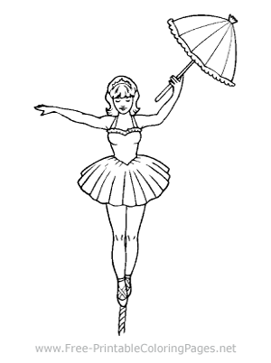 Girl on Tightrope Coloring Page