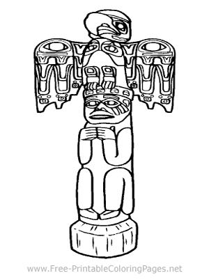 Totem Pole Coloring Page