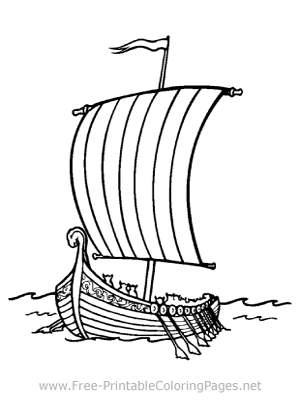 Viking Boat Coloring Page