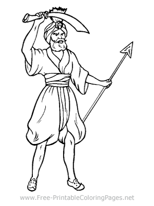 Ancient Warrior Coloring Page